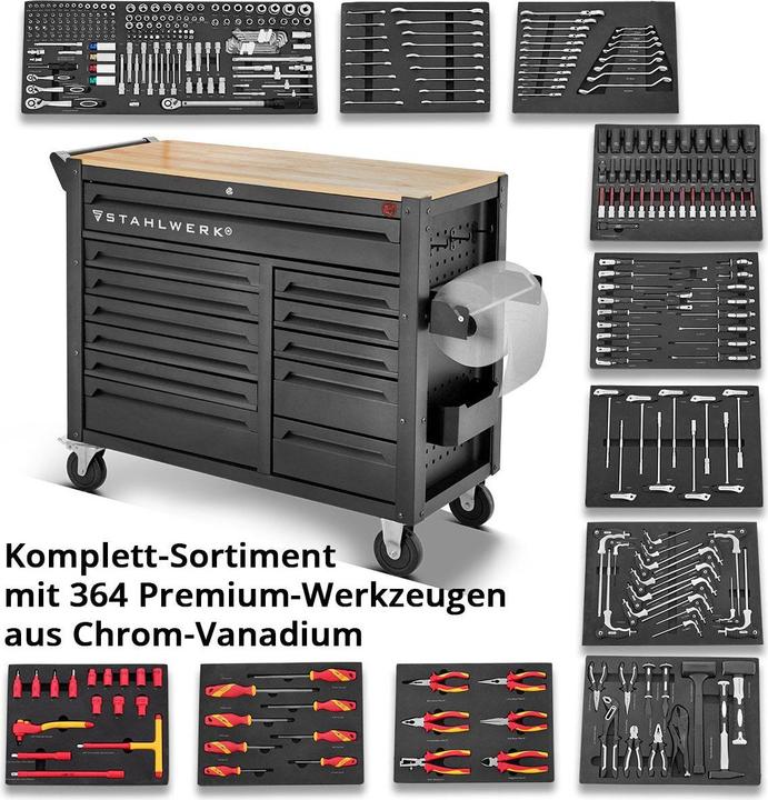 Actual product image Stahlwerk Workshop trolley DINO Tool trolley XXL Assembly trolley 364 tools CrV (364 x)