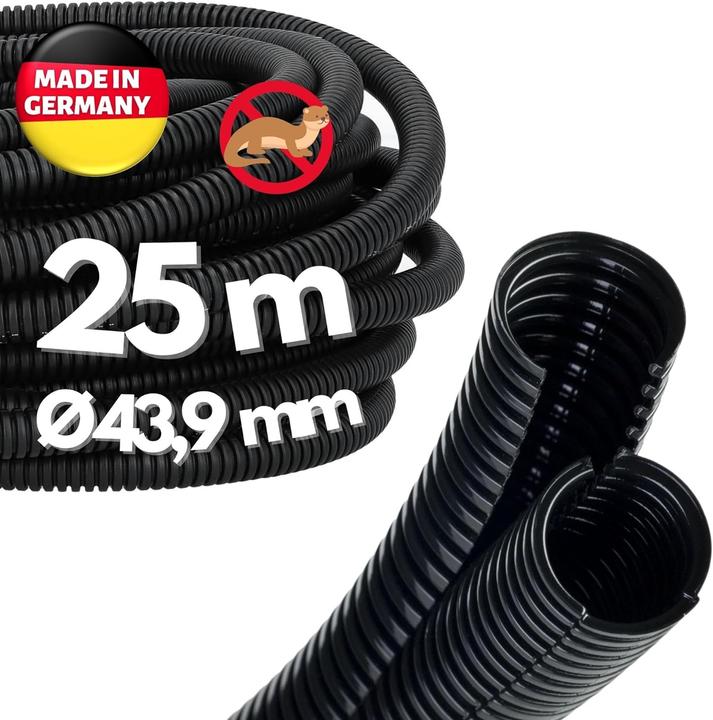 Produktbild Kalitec 25 Meter Wellrohr Twin NW 50 I Wellschlauch zweiteilig I Solarwellrohr I Marderschutzrohr I (2500 cm)