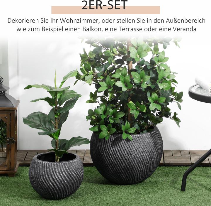 Image du produit Outsunny Pots de fleurs avec trou de drainage (40 cm)