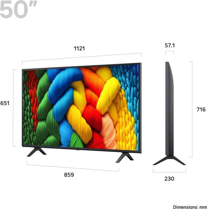 Produktbild LG 50NANO80A6B (50", NANO80, Nano-Cell, 4K, 2025)