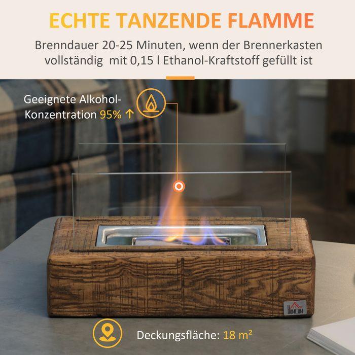 Produktbild Swisshandel24 Ethanol-Kamin, 0,15L Brenndauer 45 Min, Tischkamin (33 x 16 x 18 cm)