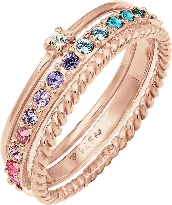 Elli Kristall Ring, Multi-Color, Ring Set