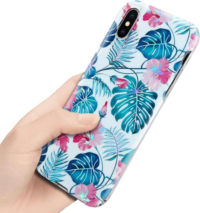 Actual product image Cadorabo IMD TPU Colorful Flowers & Leaves Cover (Apple iPhone X)