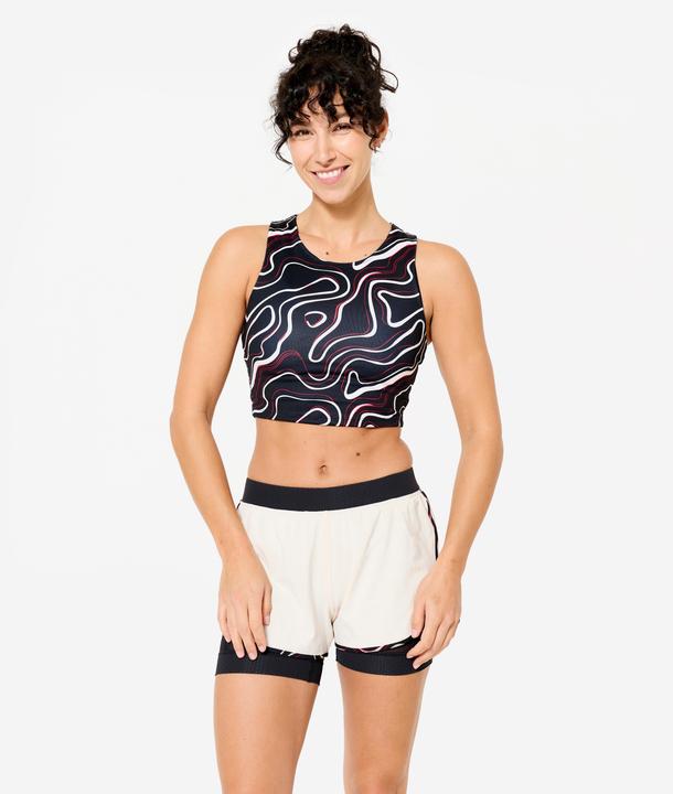 Image du produit Domyos Crop top de fitness femme, noir (XL)