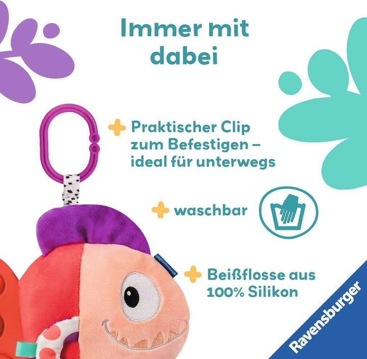 Immagine prodotto Ravensburger 4871 play+ Pop-it Piranha (rosso), peluche con tanti effetti di gioco, giocattolo per bambini