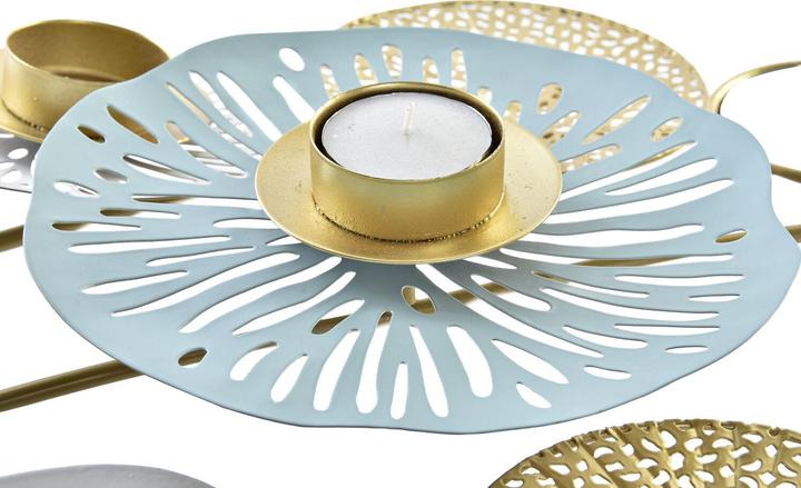 Produktbild DKD Home Decor Kerzenleuchter Spiegel Gold Metall grün Orientalisch Wasserlilie (54 x 33 x 8 cm)