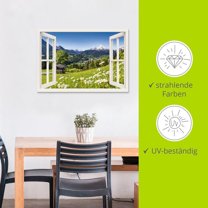 Produktbild Artland Bayerischen Alpen, weisses Fenster T5TQ (70 x 50 cm)