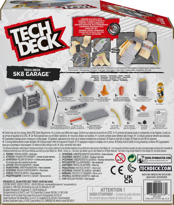 Immagine prodotto Spin Master Deck, Sk8 Garage X-Connect Park Creator, set di rampe personalizzabile e costruibile con speciali (8.27")