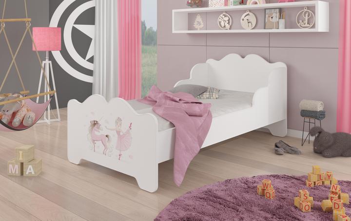 Produktbild ADRK Furniture Bett mit Matratze XIMENA BALLERINA MIT EINHORN 160x80 (160 x 80 cm)