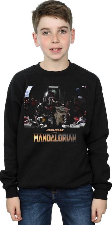 Actual product image Star Wars Boys The Mandalorian Child On Board Sweatshirt (140, 146)
