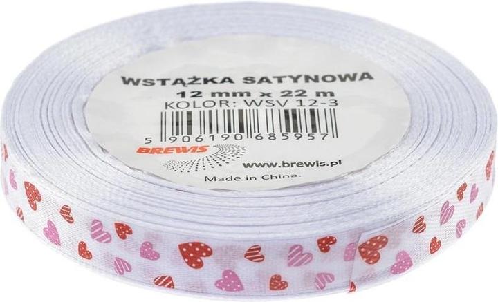 Image du produit Brewis Weisses Herz-Satinband, 12 mm x 22 m (Ruban)