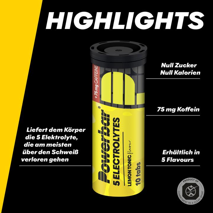 Produktbild Powerbar 5 Electrolytes (Zitrone, Koffein, 12 Stk., 504 g)