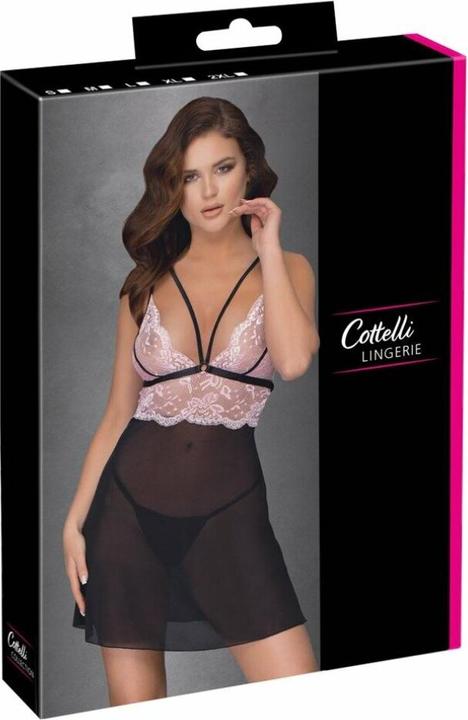 Produktbild Cottelli Collection Babydoll schwarz/rosa (L)