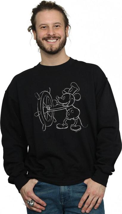 Actual product image Disney Mens Mickey Mouse Steamboat Sketch Sweatshirt (M)