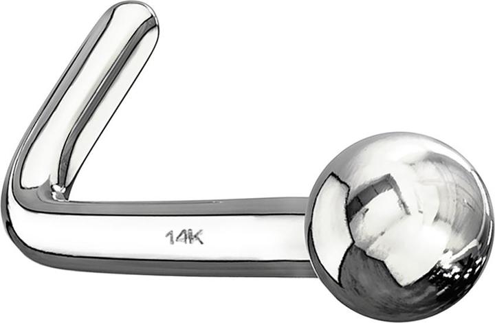 Image du produit Star Piercing Clous de nez angulaires en or blanc 14k avec boule (Or 14k, sans laiton)