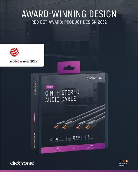 Produktbild clicktronic Stereo-Audiokabel (5 m, Cinch)