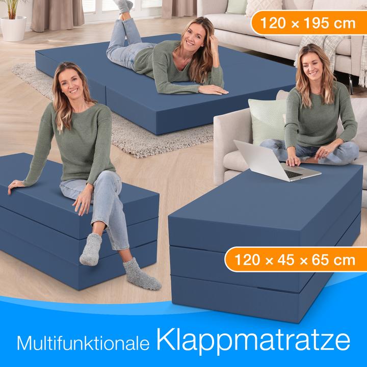 Image du produit Bestschlaf Klappmatratze, 3-teilige Faltmatratze, Reisebett, Gästematratze (120 x 195 cm, Noyau de mousse)