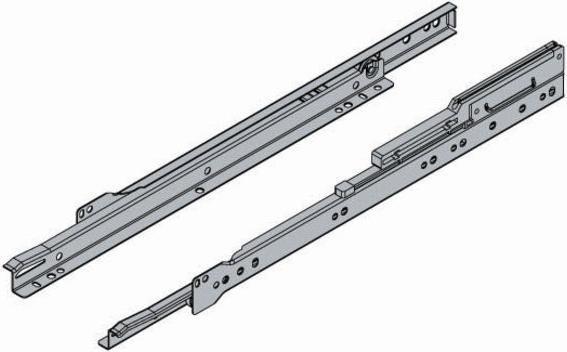 Produktbild Hettich Schubladenschiene Teilauszug Rollschubführung mit integrierter Dämpfung 450 mm weiss 2 Stück
