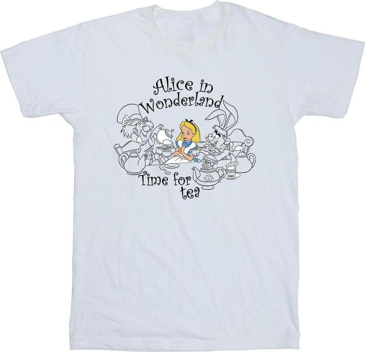 Actual product image Disney Mens Alice In Wonderland Time For Tea T-Shirt (4XL)