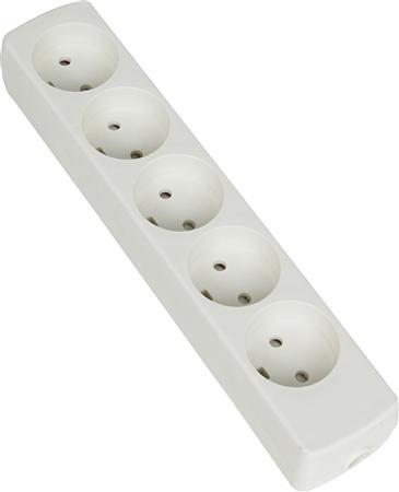 Produktbild Csdk SL Steckdose weiss mit 6 runden Ausgängen, ohne Erdung, 16A 250V (6 x)