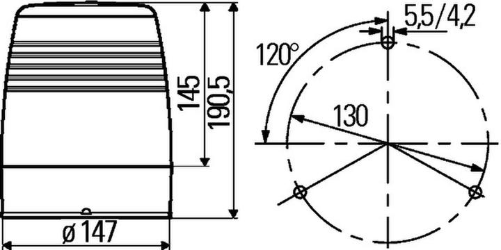 Actual product image Hella Rotating beacon halogen for FENDT GOLDHOFER AGCO