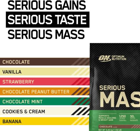 Energie-Label Optimum Nutrition Serious Mass (Cookies and Cream, 1 Stk., 5450 g)