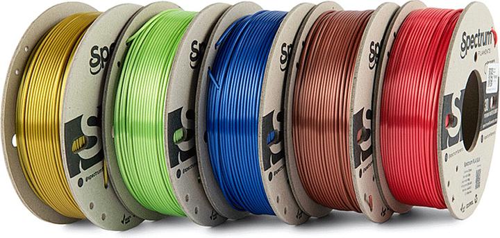 Image du produit Filament PLA Silk (PLA, 1.75 mm, 250 g, Or, Cuivre, Vert, Bleu, Rouge)