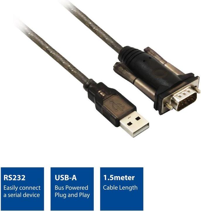 Produktbild AC6000 Serien-Kabel Schwarz 1,5 m USB Typ-A DB-9 (1.50 m)
