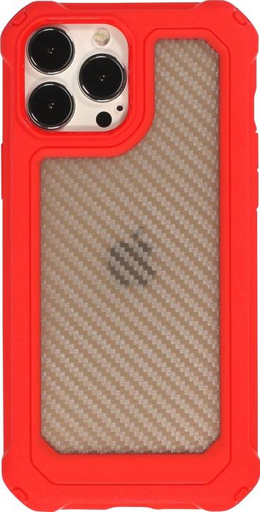 Produktbild PhoneLook Hülle Military Elite kompakt Cover mit semi-transparentem Carbon Rücken (Apple iPhone 14 Pro Max)