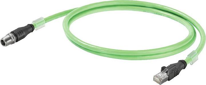Produktbild Weidmüller 1457580005 Sensor-/Aktor-Datensteckverbinder, konfektioniert M12 Stecker, gerade 0.5 (S/FTP, CAT6a, 0.50 m)