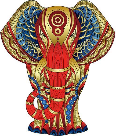 Actual product image Eureka 2D RainboWooden Puzzle Elephant (120 pieces)