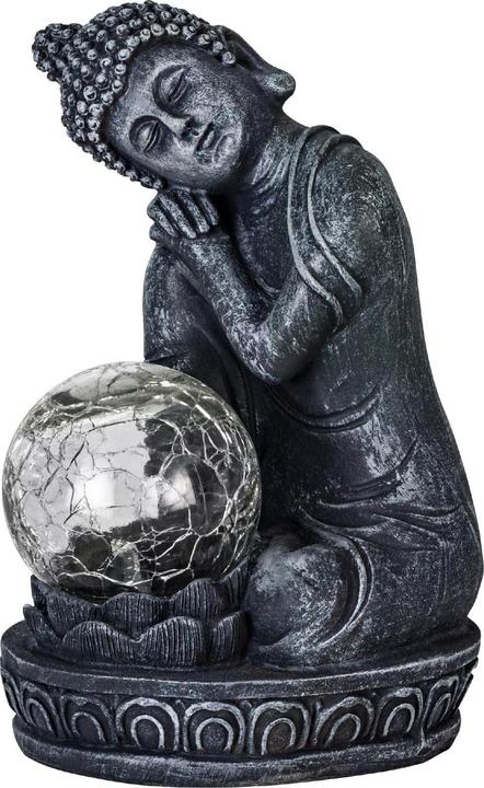 Produktbild EGLO Gartenlicht Solardekoration Buddha, 19.5 cm, Grau (IP44)