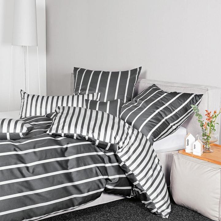 Image du produit Janine Mako-Satin Bettwäsche modern classic (Housse de couette, 155 x 200 cm)