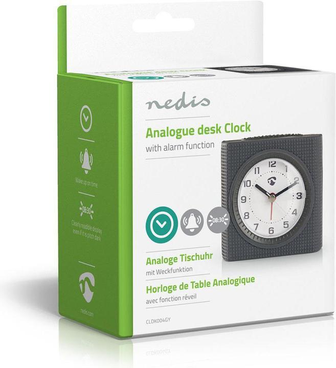 Produktbild Nedis Wecker, analog, graues Licht