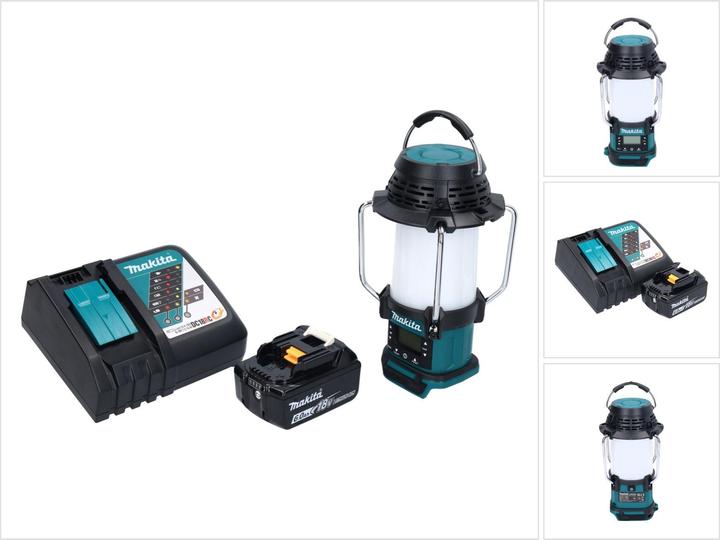 Actual product image Makita DMR055RG1 Cordless Radio FM 18V with 360º Lantern + 1x Battery 6.0Ah + Charger (FM, AM)
