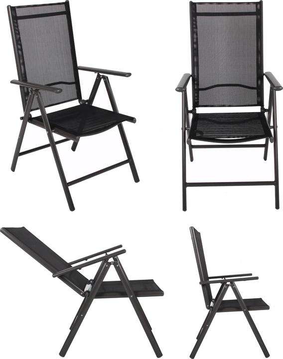 Produktbild VCM Alu Gartenmöbel Set 80 x 80 Schwarzglas (80 cm)