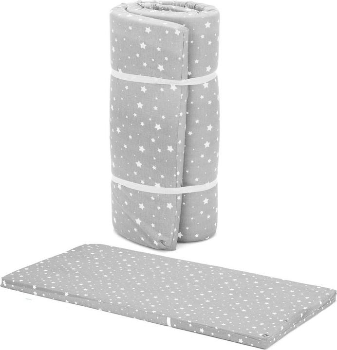 Produktbild Fillikid Reisebettmatratzen Reisebett-Rollmatratze 120 x 60 cm - Sterne Grau