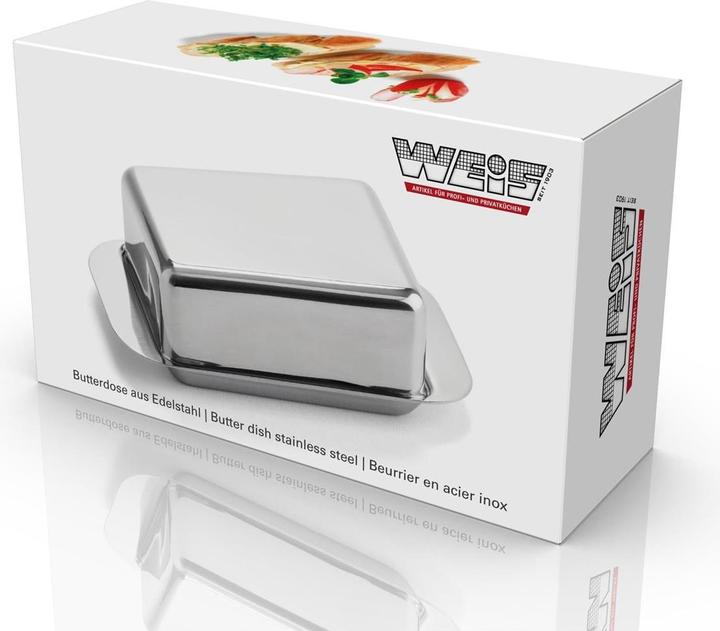 Actual product image Weis Butter dish for 125g butter 12,5x7,5x4,5cm stainless steel