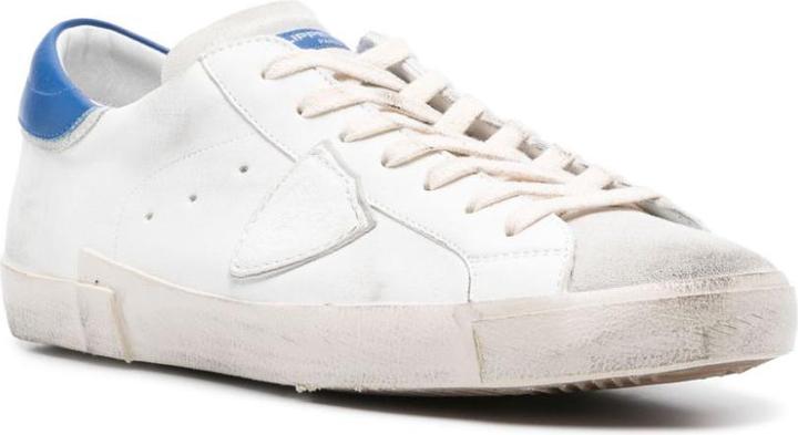 Image du produit Philippe Model prsx low sneakers in leather color white and bluette (41)