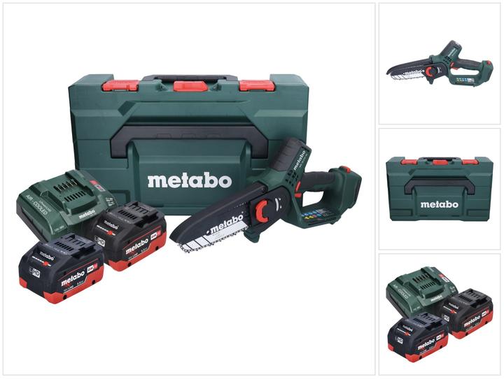Immagine prodotto Metabo MS 18 LTX 15 Seghetto a batteria 18 V 15 cm 5 m/s + 2x batteria 5,5 Ah + caricatore + metaBOX (Sega a catena a batteria)
