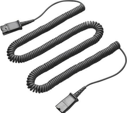 Dacomex Coiled extension cord compatibe with Plantronics QD- 3 m