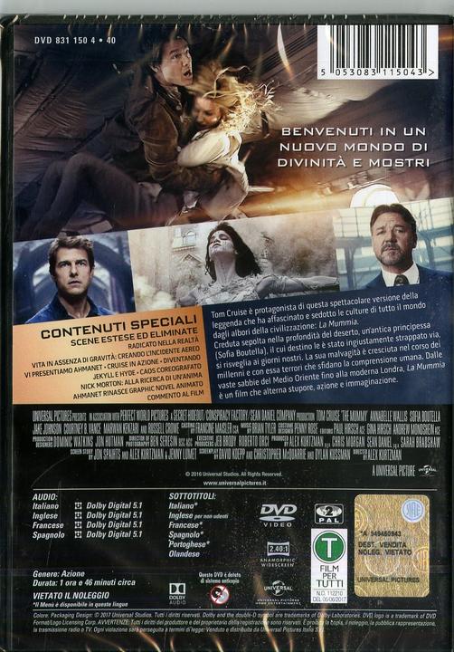 Image du produit La Mummia (2017) (DVD, 2017, Anglais, Espagnol, Français, Italien)