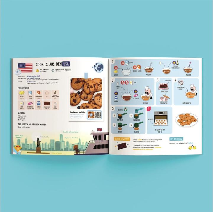 Actual product image Chefclub Baking set book 'The great world tour' with the measuring cups