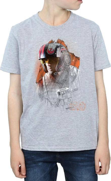 Actual product image Star Wars Boys The Last Jedi Poe Dameron Brushed T-Shirt (128)