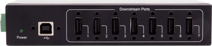 Image du produit Exsys Hub métallique 7 ports USB 2.0, pour montage sur table, mural ou sur rail DIN, USB 2.0 inclus (USB-B, 7 Ports)