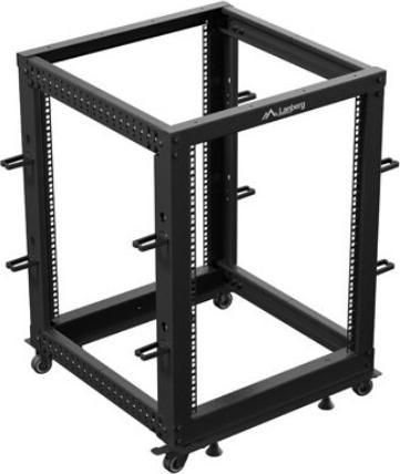 Produktbild Lanberg Open Rack 19 15HE 600x600-1100 verstellbar schwarz (10.86 HE, 19 Zoll Rack)