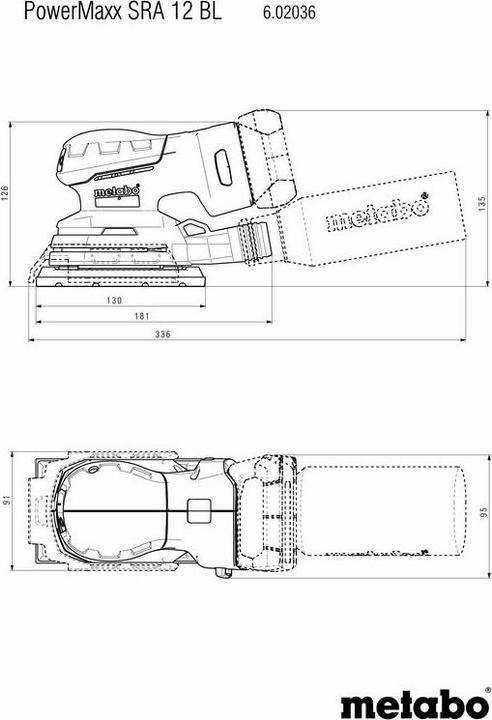 Produktbild Metabo Akku-Sander SRA 12 BL Powermaxx (Exzenterschleifer)