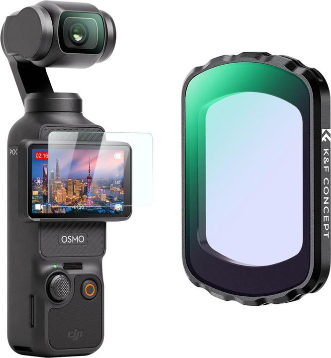 Immagine prodotto K&F Concept Filtro anti-inquinamento luminoso, HD, rivestimento verde antiriflesso, impermeabile e resistente (Osmo Pocket 3)