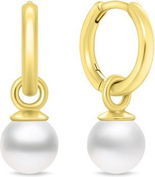 Immagine prodotto Brilio Argento - Orecchini a cerchio placcati oro 2 in 1 con perla Majorica sintetica EA988Y