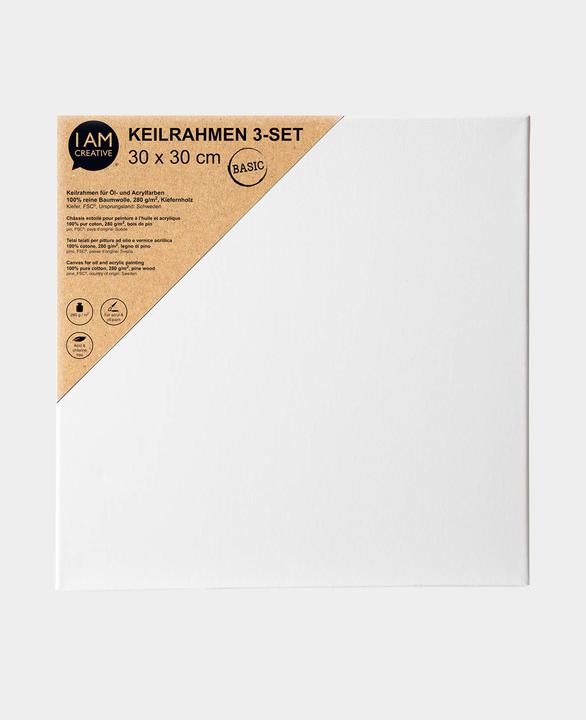 Produktbild I Am Creative Keilrahmen 3-Set BASIC (30 x 30 cm)